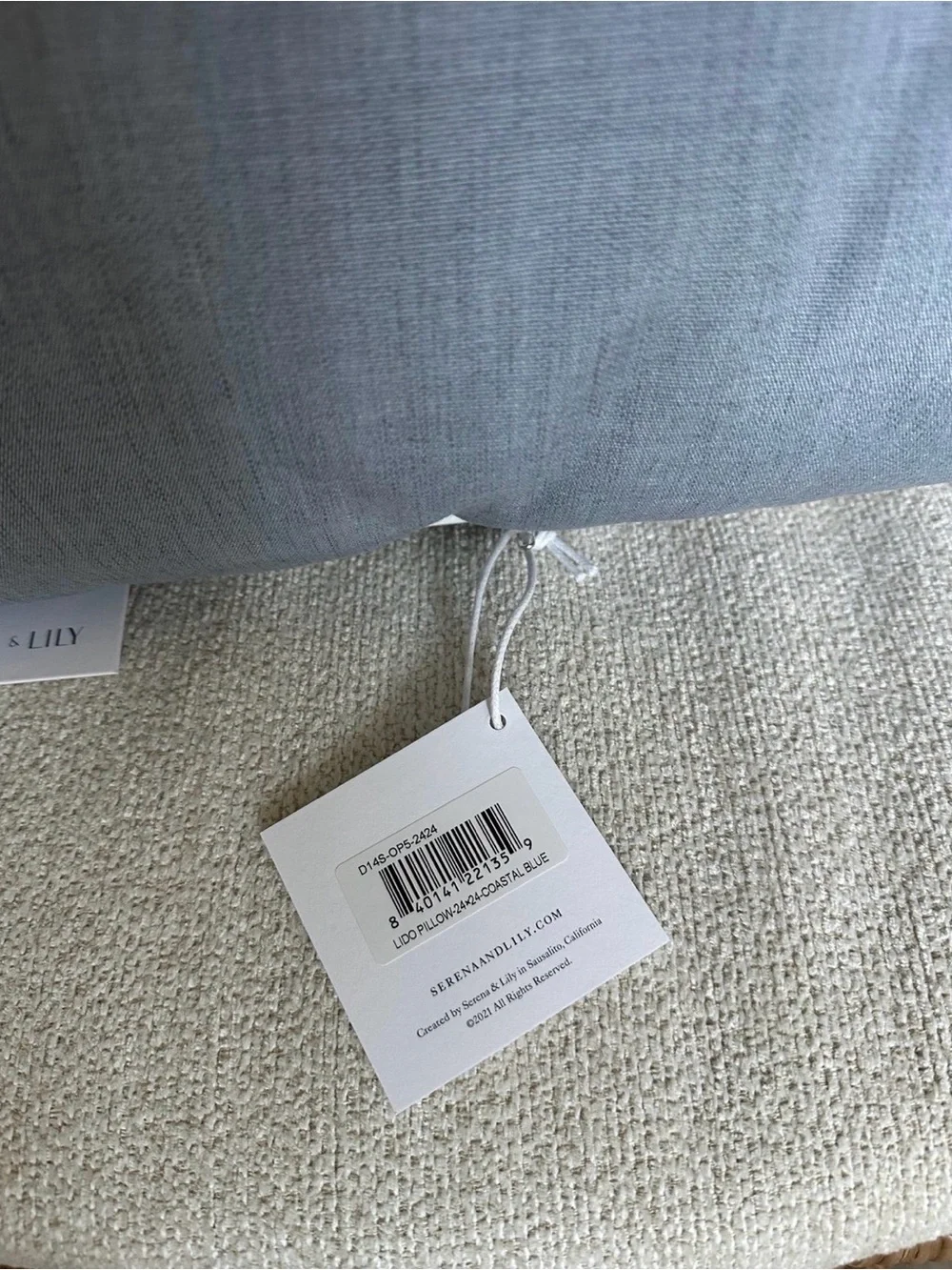 Serena &Lily Coastal Blue Accent Pillow